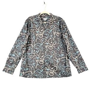 NWT EARTHBOUND TRADING Blue Snake Long Sleeve Button Shirt Celestial SIZE LARGE